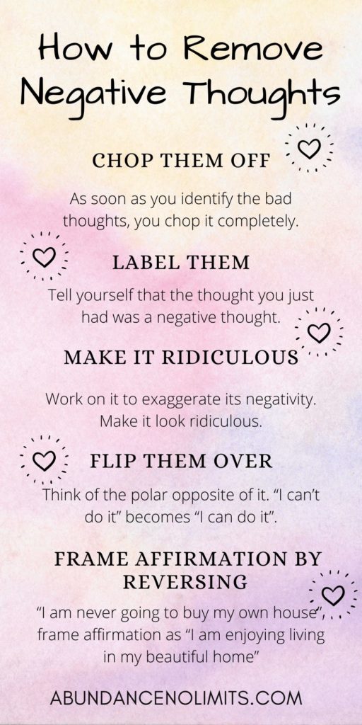 how to remove negative thoughts